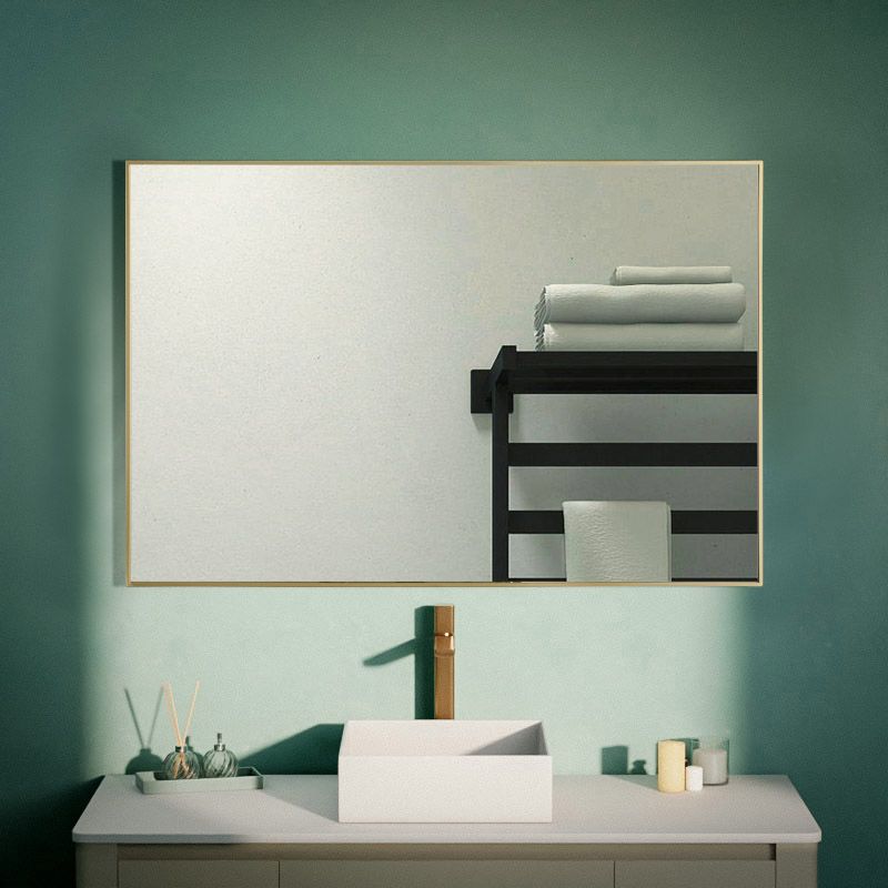 Miroir rectangulaire 120X80 Doré Brossé, Châtelet